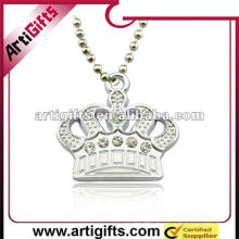 metal crown pendant with rhinestone